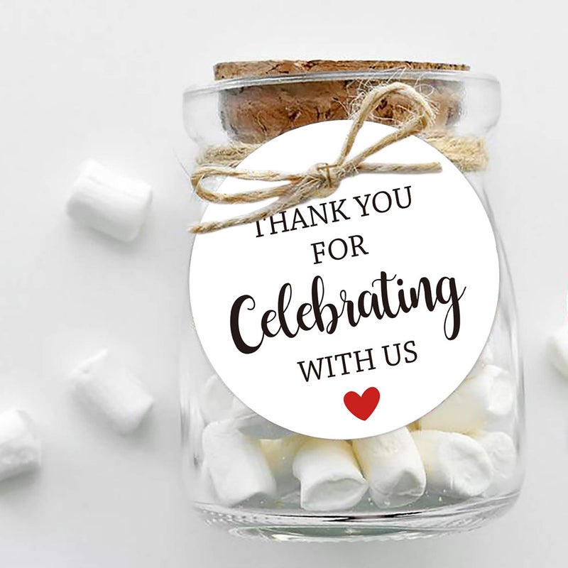 Mr.Mug Thank You for Celebrating with Us Tags, 100Pcs White Thank You Tags for Wedding Birthday Baby Shower Party Favors, Paper Gift Tags with 100 Feet Jute String - Image 5